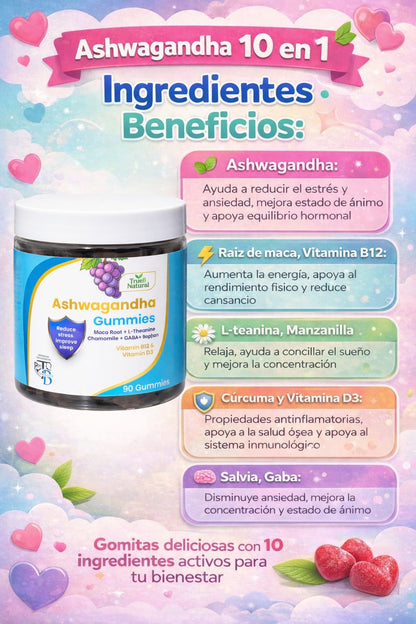 🌿 Ashwagandha Plus 10 en 1 – Equilibrio, Energía y Bienestar Diario